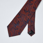 Paisley Silk Tie // Orange + Navy