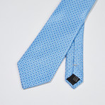 Large Woven Pattern Silk Tie // Light Blue
