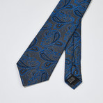 Paisley Silk Tie // Gray + Blue