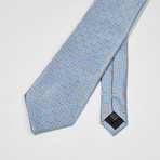 Woven Stripe Silk Tie // Light Gray + Light Blue