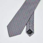 Triangle Floral Silk Tie // Gray + Pink