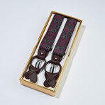 Paisley Suspenders // Burgundy + Brown