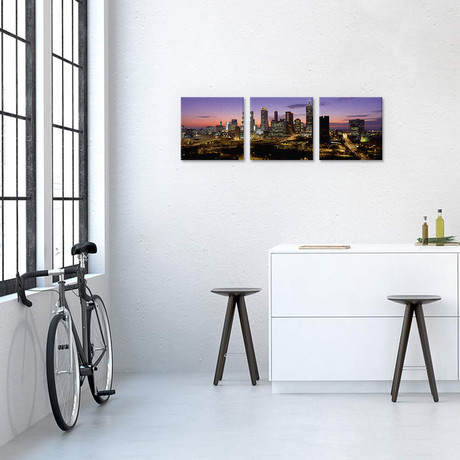 Skyline At Dusk, Cityscape, Skyline, City, Atlanta, Georgia, USA by Panoramic Images (36"W x 12"H x 0.75"D)