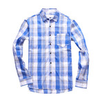 Interrupted Long Sleeve Plaid Shirt // Blue (XL)