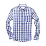 Interrupted Long Sleeve Plaid Shirt // Blue + White (XL)