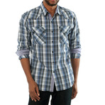 Secure Long Sleeve Plaid Shirt // Grey (S)