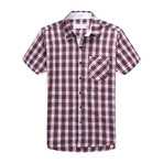 Interrupted Short Sleeve Plaid Shirt // Red + White (XL)