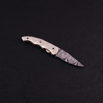 Handmade Damascus Liner Lock Folding Knife // 2775