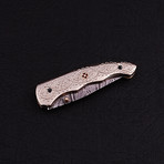 Handmade Damascus Liner Lock Folding Knife // 2775