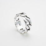 925 Solid Sterling Silver Cuban Link Ring (Size 8)