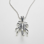 925 Solid Sterling Silver Scorpios Sting Necklace // 24"