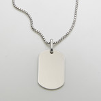 925 Solid Sterling Silver Dog Tag Necklace