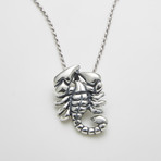 925 Solid Sterling Silver Scorpion Necklace