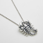 925 Solid Sterling Silver Scorpion Necklace
