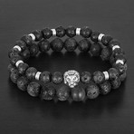 Onyx + Lava Natural Stones Stretch Bracelet Set