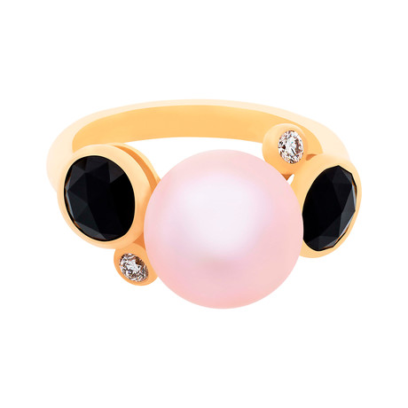 Mimi Milano 18k Rose Gold Multi-Stone Ring I // Ring Size: 7.5