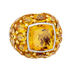 Mimi Milano 18k Yellow Gold Citrine Ring // Ring Size: 6.75