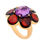 Mimi Milano 18k Rose Gold Amethyst + Garnet Ring // Ring Size: 6.75