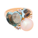 Mimi Milano 18k Rose Gold Multi-Stone Ring // Ring Size: 7.75