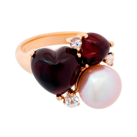 Mimi Milano 18k Rose Gold Multi-Stone Ring II // Ring Size: 7.5