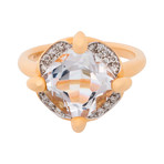 Mimi Milano 18k Two-Tone Gold Diamond + Rock Crystal Ring // Ring Size: 7.5