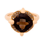 Mimi Milano 18k Two-Tone Gold Cognac Diamond + Smoky Quartz Ring // Ring Size: 7.5