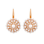 Mimi Milano 18k Two-Tone Gold White Sapphire + White Cultured Pearl Earrings