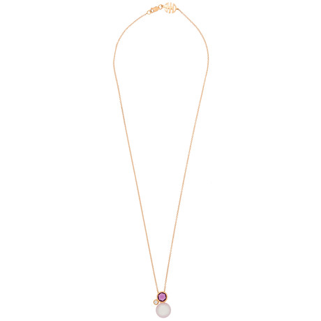 Mimi Milano 18k Rose Gold Multi-Stone Pendant Necklace I