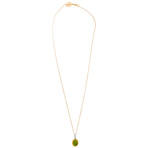 Mimi Milano 18k Two-Tone Gold Peridot + Diamond Pendant Necklace