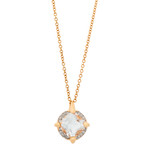 Mimi Milano 18k Two-Tone Gold Diamond + Rock Crystal Pendant Necklace
