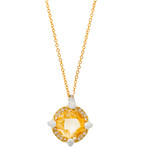 Mimi Milano 18k Two-Tone Gold Citrine + Diamond Pendant Necklace