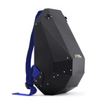 Polymer Series Backpack + Wall Mount + Back Padding // Matte Black (Glacier Blue Straps)