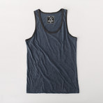Ultra Soft Sueded Ringer Tank Top // Midnight Navy (L)