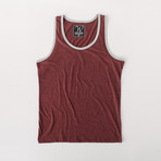 Ultra Soft Sueded Ringer Tank Top // Burgundy (2XL)