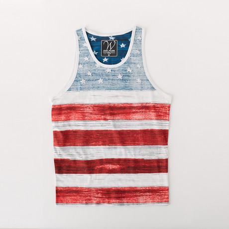Ultra Soft Sueded Tank Top // American Flag (S)