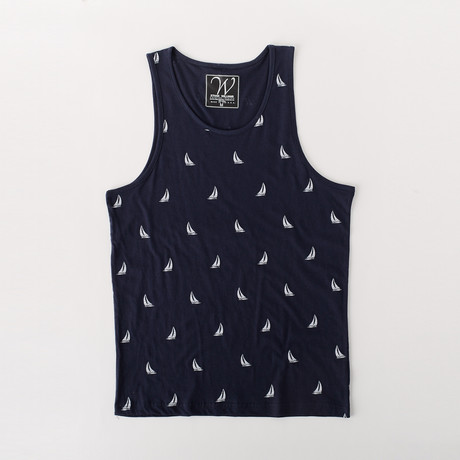 Ultra Soft Sueded Tank Top // Navy Boat (S)