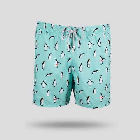 Penguin All Over Swim Short // Green (XS)