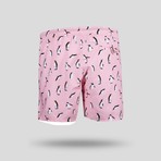 Penguin All Over Swim Short // Pink (M)