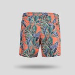 Macaw All Over Swim Short // Coral (XS)