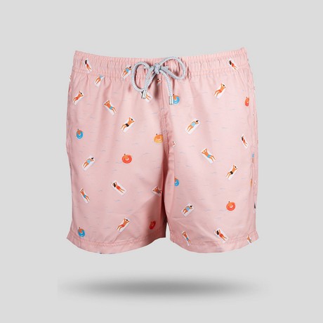 Sea-Bed All Over Swim Short // Pink (S)