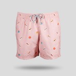Sea-Bed All Over Swim Short // Pink (L)