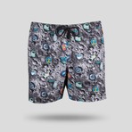 Crater All Over Swim Short // Gray (XL)