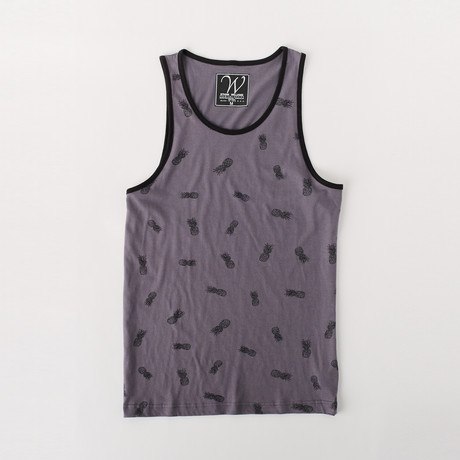 Ultra Soft Sueded Tank Top // Charcoal Pineapple (S)