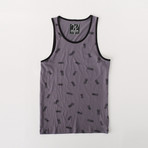 Ultra Soft Sueded Tank Top // Charcoal Pineapple (XL)