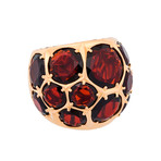 Mimi Milano 18k Rose Gold Garnet + Cognac Diamond Ring // Ring Size: 7