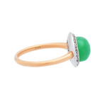 Mimi Milano 18k Two-Tone Gold Green Jade + Diamond Ring // Ring Size: 7