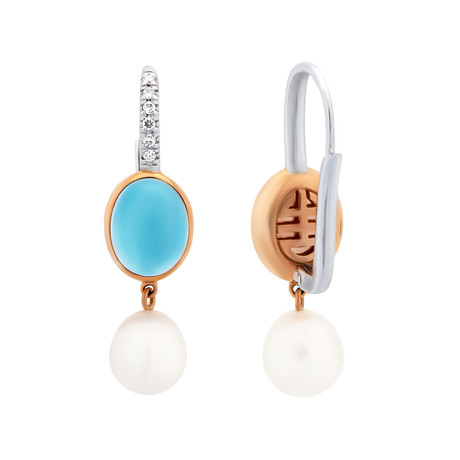 Mimi Milano 18k Two-Tone Gold Multi-Stone Earrings II