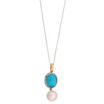 Mimi Milano 18k Two-Tone Gold Multi-Stone Pendant Necklace