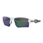 Flak 2.0 Xl Team Colors Sunglasses // Polished White Frames + Prizm Jade Lenses
