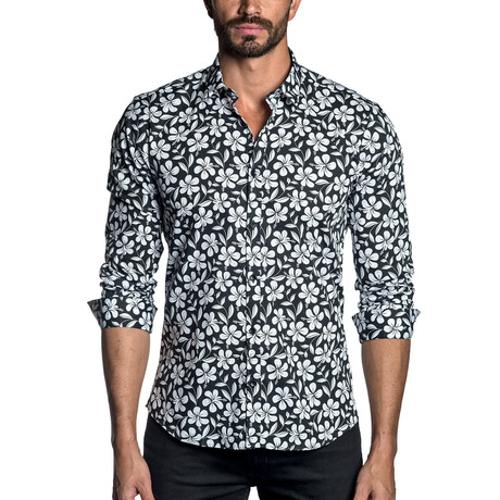 Long Sleeve Shirt // Black Floral (S)